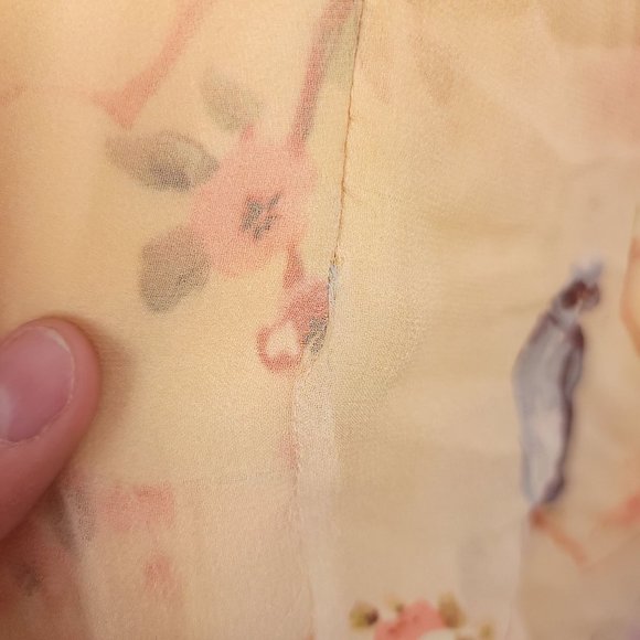 Parker Abby Cold-Shoulder Tiered Silk Georgette Gown Cherry Blossom Size XS - Picture 12 of 12